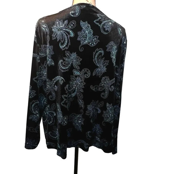 Elementz, 2X,jacket Cami sparkle crush velvet jewel button loop neckline close - Picture 3 of 10